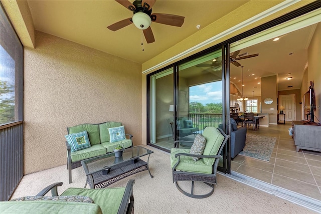 13710 Messina Loop Unit 201, Bradenton, FL 34211 - view of patio / terrace featuring outdoor lounge area and a ceiling fan