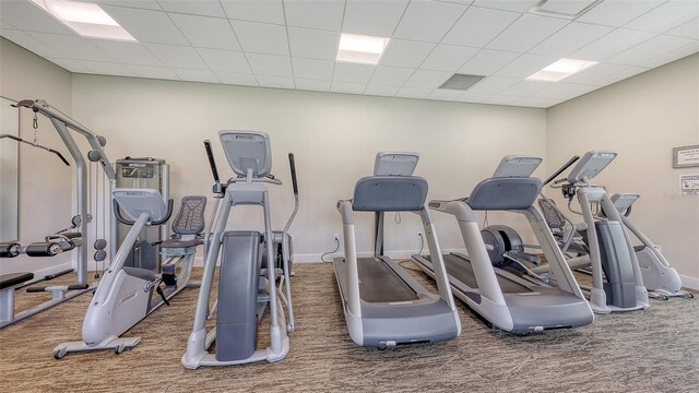 1465 Gulf Of Mexico Dr Unit 502, Longboat Key, FL 34228 - workout area featuring carpet and baseboards
