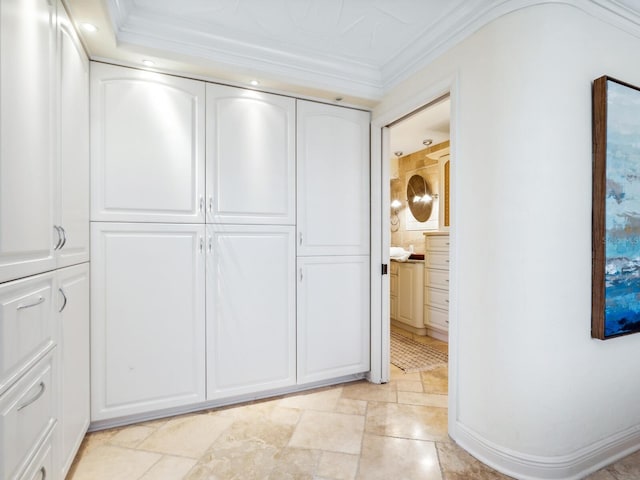 5880 Midnight Pass Rd Unit 207, Sarasota, FL 34242 - hall featuring crown molding