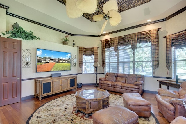 2901 Little Country Rd, Parrish, FL 34219 - living room featuring wood finished floors and baseboards