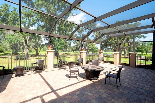 2901 Little Country Rd, Parrish, FL 34219 - view of patio / terrace featuring a fire pit
