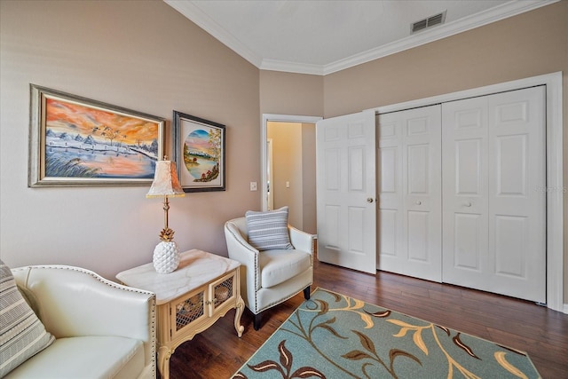 12322 Tall Pines Way, Lakewood Ranch, FL 34202 - sitting room with ornamental molding and wood finished floors