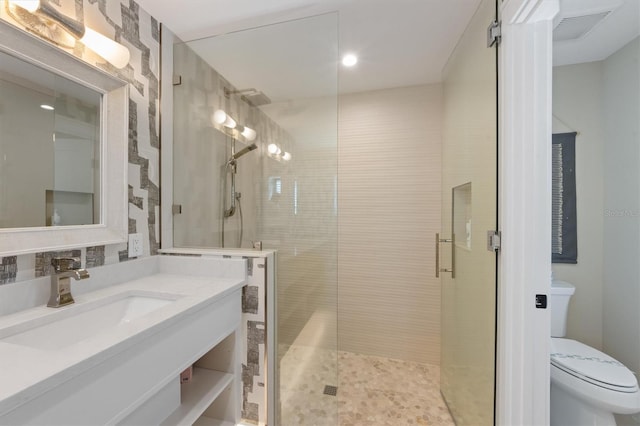 401 39th St, Holmes Beach, FL 34217 - full bath featuring a stall shower, toilet, and vanity