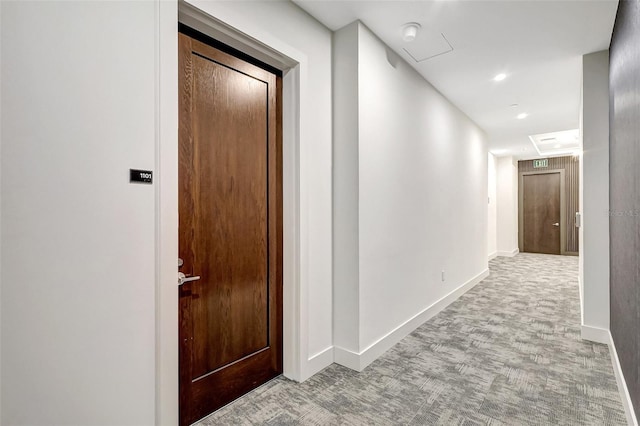 33 S Palm Ave Unit 1101, Sarasota, FL 34236 - hallway with baseboards, carpet flooring, and recessed lighting