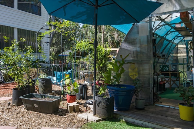 7251 Fish Farm Rd, Palmetto, FL 34221 - view of patio featuring an exterior structure and an outbuilding