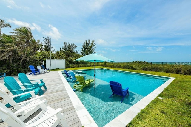 102 77th St, Holmes Beach, FL 34217 - view of pool featuring a wooden deck