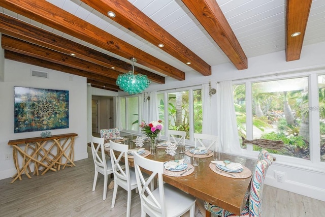 102 77th St, Holmes Beach, FL 34217 - sunroom featuring beamed ceiling