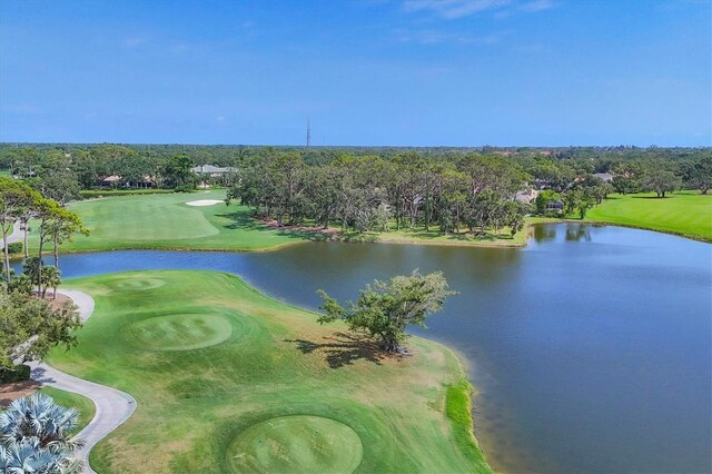 401 N Point Rd Unit 504, Osprey, FL 34229 - bird's eye view of a large body of water, a golf club, and a tree filled landscape