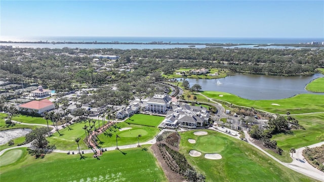 401 N Point Rd Unit 504, Osprey, FL 34229 - bird's eye view of a golf club and a large body of water