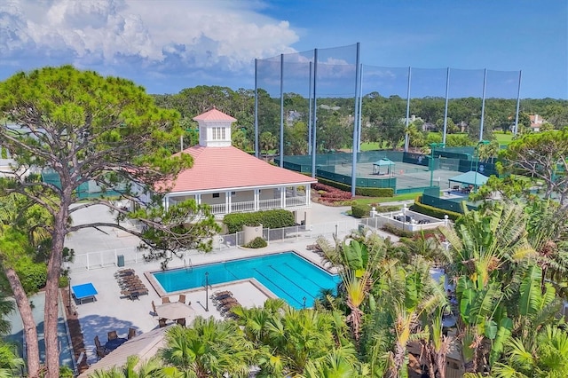 401 N Point Rd Unit 504, Osprey, FL 34229 - drone / aerial view of a pool