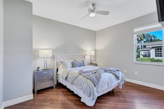 15006 21st Ave E, Bradenton, FL 34212 - bedroom featuring baseboards, wood finished floors, and a ceiling fan