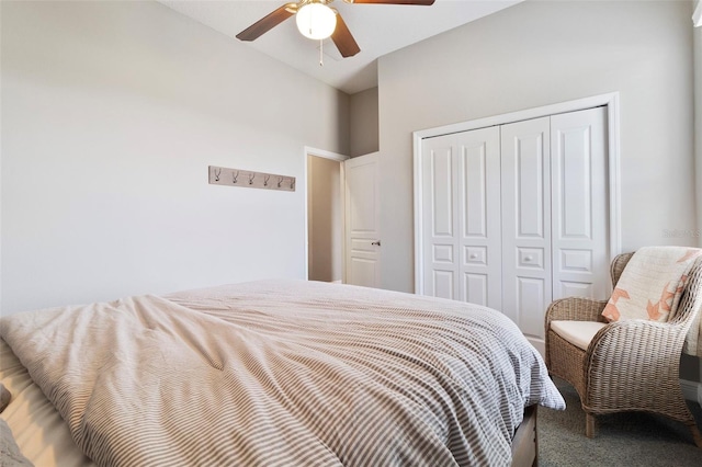 2350 Virgil Hall Rd, Lithia, FL 33547 - bedroom with a closet, carpet, and ceiling fan