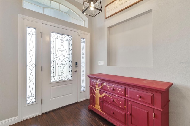2350 Virgil Hall Rd, Lithia, FL 33547 - foyer featuring dark wood-style floors