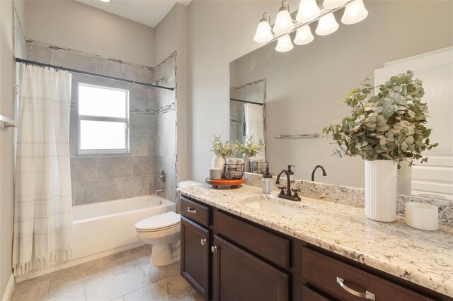 2350 Virgil Hall Rd, Lithia, FL 33547 - bathroom featuring vanity, toilet, shower / bath combo, and tile patterned flooring