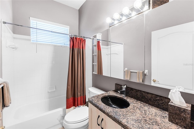 135 Tall Trees Ct, Sarasota, FL 34232 - bathroom featuring toilet, vanity, and shower / tub combo with curtain