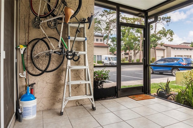 4475 Sandner Dr, Sarasota, FL 34243 - unfurnished sunroom with a residential view