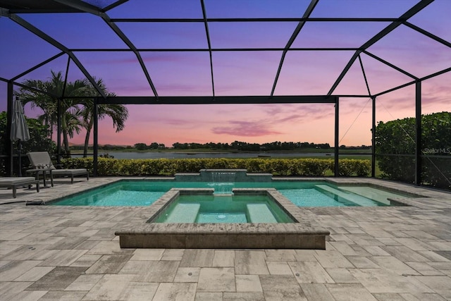 12856 Sorrento Way, Bradenton, FL 34211 - view of pool with a patio, a pool with connected hot tub, and a lanai