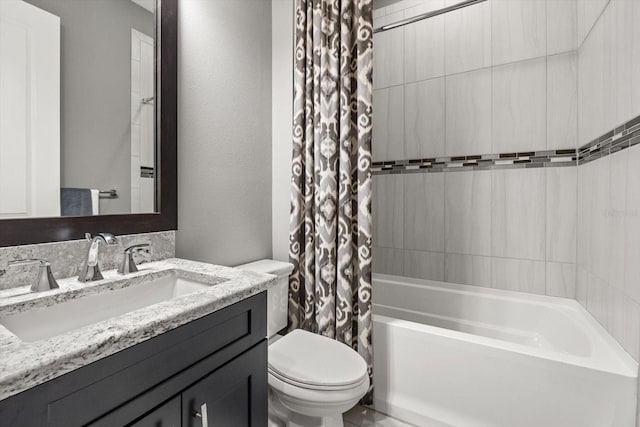 12856 Sorrento Way, Bradenton, FL 34211 - bathroom featuring toilet, shower / bath combination with curtain, and vanity