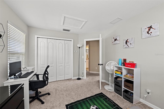 5224 58th Ter E, Bradenton, FL 34203 - carpeted office space featuring attic access and baseboards