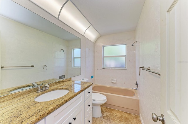 5223 Shadow Lawn Dr, Sarasota, FL 34242 - bathroom featuring toilet, vanity, and shower / bathtub combination