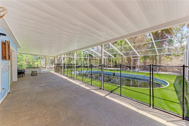 5223 Shadow Lawn Dr, Sarasota, FL 34242 - view of patio featuring a lanai and an outdoor pool
