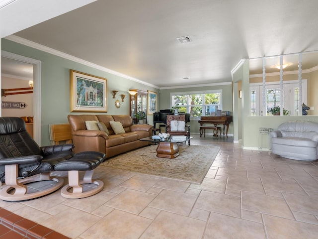 7614 Peninsular Dr, Sarasota, FL 34231 - living area featuring ornamental molding and baseboards