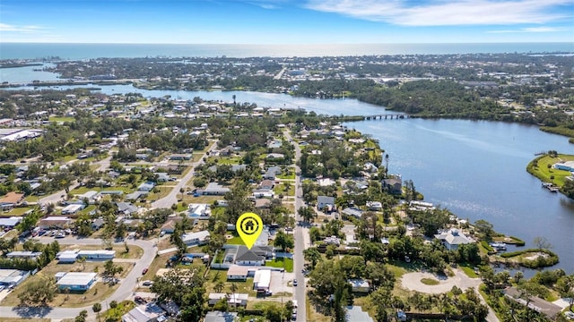 805 Padua Ct, Nokomis, FL 34275 - aerial view of property's location featuring a large body of water and nearby suburban area