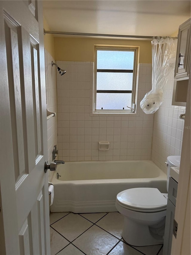 6006 Midnight Pass Rd Unit 48, Sarasota, FL 34242 - bathroom featuring vanity, tile patterned floors, toilet, and shower / bath combination
