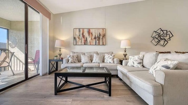 4325 46th Ave W Unit 203, Bradenton, FL 34210 - living room with wood finished floors