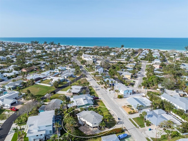 221 85th St, Holmes Beach, FL 34217 - aerial perspective of suburban area featuring a large body of water