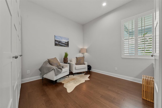 4407 Big Woods Way, Parrish, FL 34219 - sitting room with radiator heating unit, baseboards, wood finished floors, and recessed lighting