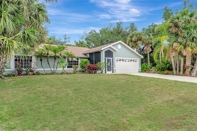 4322 Concert St, Port Charlotte, FL 33948 - ranch-style house with a garage, driveway, and a front yard