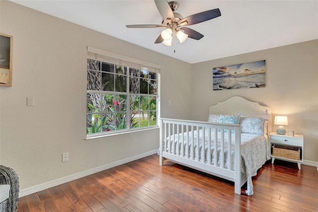 4322 Concert St, Port Charlotte, FL 33948 - bedroom featuring baseboards, wood finished floors, and a ceiling fan