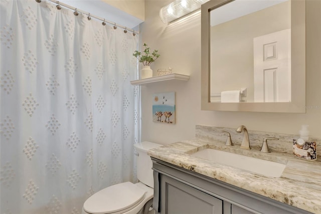 4322 Concert St, Port Charlotte, FL 33948 - bathroom featuring vanity, toilet, and a shower with shower curtain