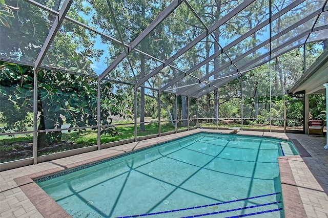 4917 Leatha Ln, Sarasota, FL 34232 - swimming pool featuring a lanai and a patio area