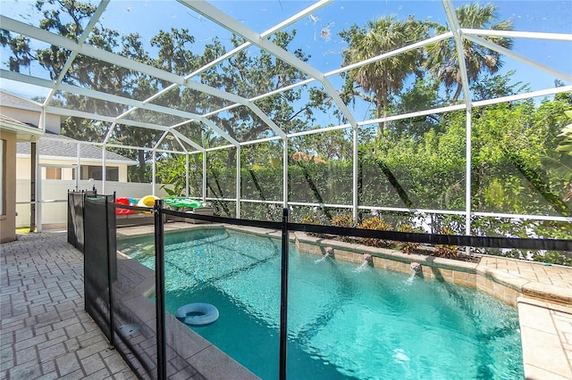 6032 36th Ct E, Ellenton, FL 34222 - view of swimming pool with a patio area and glass enclosure