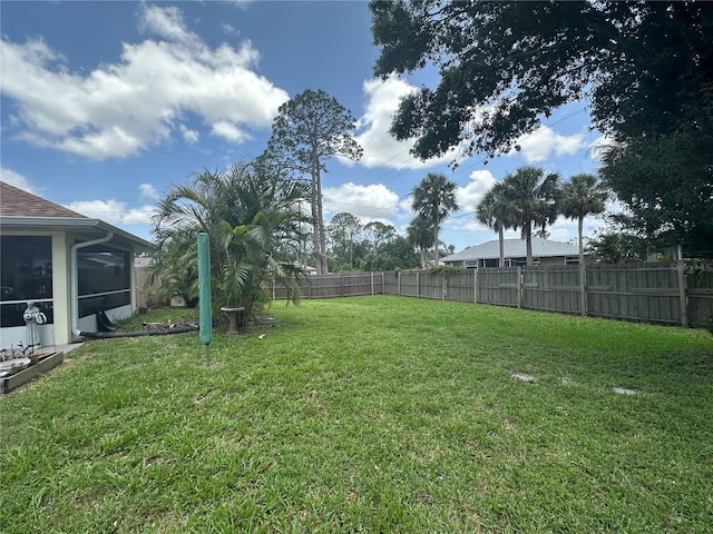 4027 Allure Ln, North Port, FL 34287 - fenced backyard featuring a sunroom