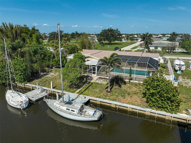149 Small St SE, Port Charlotte, FL 33952 - view of subject property with a large body of water and a pool area