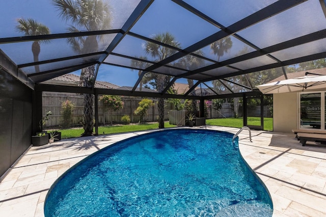 5581 Shadow Lawn Dr, Sarasota, FL 34242 - view of pool featuring a patio area and glass enclosure