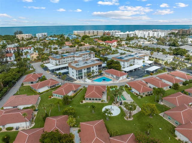 110 Vista Hermosa Cir Unit 302B, Sarasota, FL 34242 - aerial view of a nearby body of water and a pool area