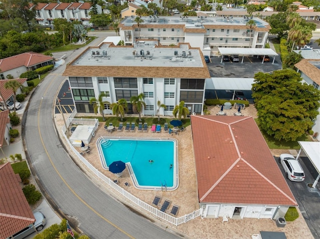 110 Vista Hermosa Cir Unit 302B, Sarasota, FL 34242 - drone / aerial view of a pool