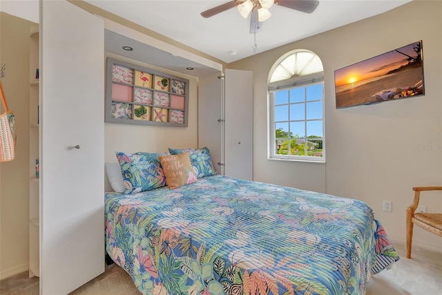 1216 Rio De Janeiro Ave Unit 306, Punta Gorda, FL 33983 - carpeted bedroom with ceiling fan and baseboards