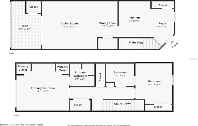 1216 Rio De Janeiro Ave Unit 306, Punta Gorda, FL 33983 - floor plan / room layout