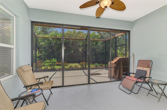 12229 Stuart Dr, Venice, FL 34293 - sunroom featuring ceiling fan
