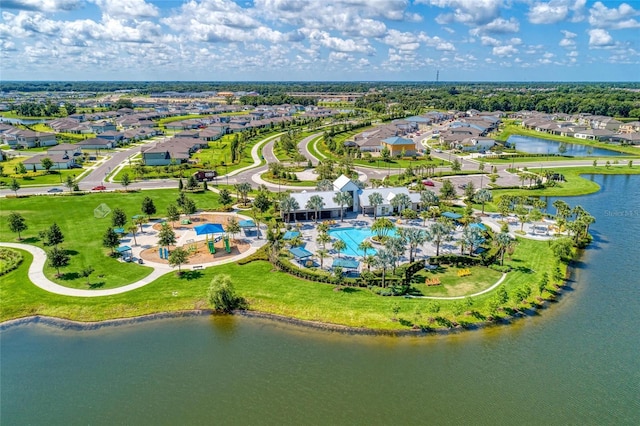 8940 Royal River Cir, Parrish, FL 34219 - aerial view of residential area featuring a large body of water and a pool area