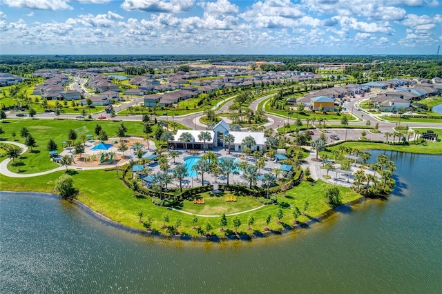 8940 Royal River Cir, Parrish, FL 34219 - aerial view of residential area featuring a pool area and a large body of water