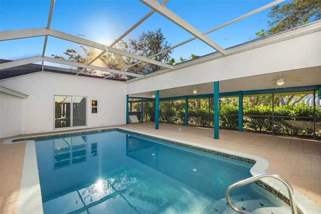 31 Twig Ct, Port Charlotte, FL 33954 - outdoor pool with a ceiling fan, a patio, and a lanai