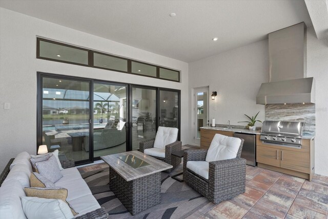 8982 Baroque Ter, Sarasota, FL 34240 - view of patio / terrace featuring an outdoor hangout area and a sink
