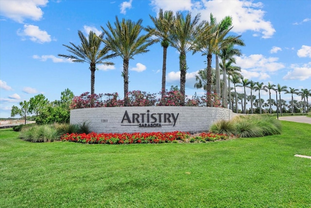 8982 Baroque Ter, Sarasota, FL 34240 - community / neighborhood sign with a lawn