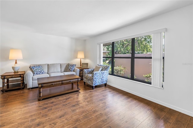 435 Whispering Oaks Ct, Sarasota, FL 34232 - living area with baseboards and wood finished floors